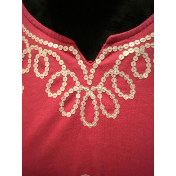 BFA Classic Womens Size 3X Pink Soft T shirt Fabric w/ Sequins Pretty! - Picture 5 of 9